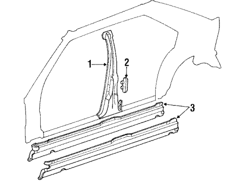 Mercedes-Benz 124-630-01-11 Center Pillar Mercedes-Benz 124-630-01-11 Center Pillar
