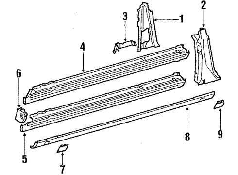 Mercedes-Benz 126-637-11-35 Outer Rocker Mercedes-Benz 126-637-11-35 Outer Rocker
