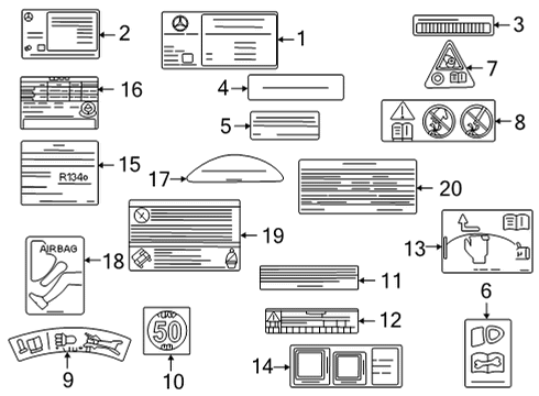Mercedes-Benz 254-221-13-00 INFORMATION LABEL Mercedes-Benz 254-221-13-00 INFORMATION LABEL