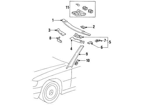124-690-27-26-9045 Mercedes-Benz Header Trim