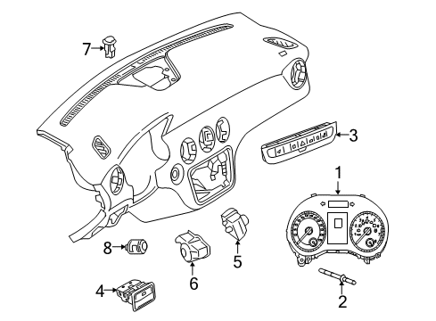 Mercedes-Benz 246-905-11-01-9107 Hazard Switch Mercedes-Benz 246-905-11-01-9107 Hazard Switch