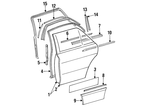 Mercedes-Benz 126-738-08-31 Outer Molding Mercedes-Benz 126-738-08-31 Outer Molding