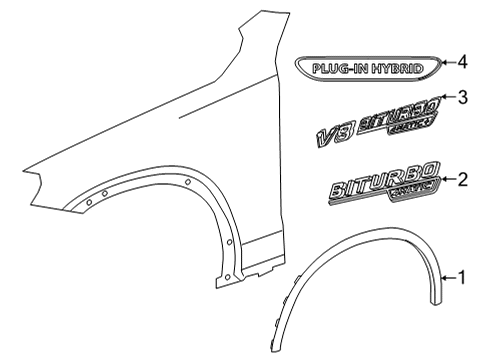 Mercedes-Benz 253-890-07-00 Mud Guard 253-890-07-00 Mercedes-Benz Mud Guard