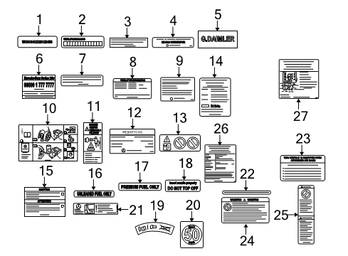 Mercedes-Benz 251-584-35-17 Tire Info Label Mercedes-Benz 251-584-35-17 Tire Info Label