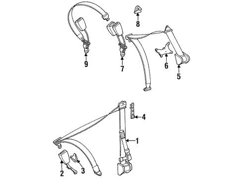 Mercedes-Benz 124-860-70-85 Belt & Retractor Mercedes-Benz 124-860-70-85 Belt & Retractor