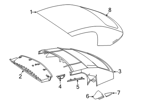 Mercedes-Benz 190-770-33-00 SOFT TOP INTERIOR TRIM Mercedes-Benz 190-770-33-00 SOFT TOP INTERIOR TRIM