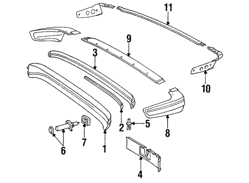 Mercedes-Benz 123-885-25-16 Cover Support 123-885-25-16 Mercedes-Benz Cover Support