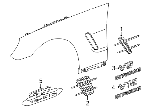 Mercedes-Benz 231-817-37-00 Nameplate 231-817-37-00 Mercedes-Benz Nameplate