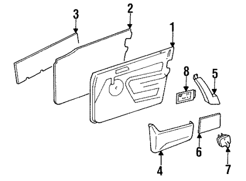 Mercedes-Benz 201-720-60-70-3111 Door Trim Panel Mercedes-Benz 201-720-60-70-3111 Door Trim Panel
