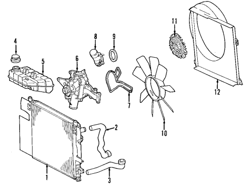 163-500-03-93 Mercedes-Benz Fan Assembly