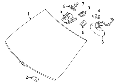 Mercedes-Benz 218-670-13-00-64 WINDSHIELD Mercedes-Benz 218-670-13-00-64 WINDSHIELD