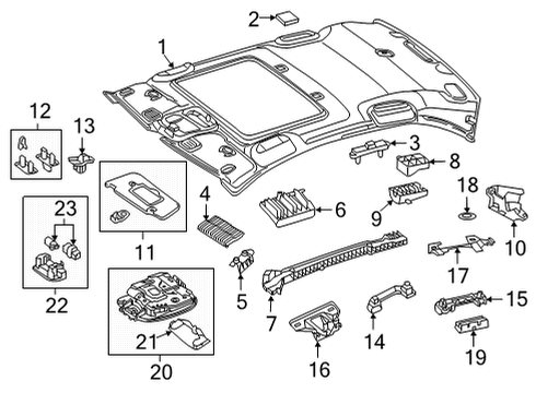 231-325-00-44-9051 Mercedes-Benz Header Trim Cushion
