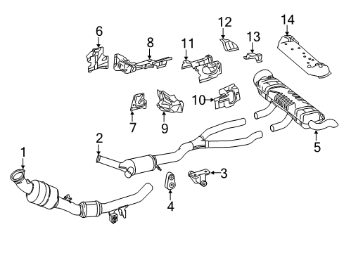 Mercedes-Benz 166-490-32-15-64 Muffler 166-490-32-15-64 Mercedes-Benz Muffler