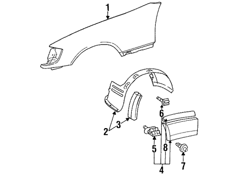140-698-01-60 Mercedes-Benz Upper Molding Clip