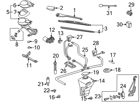 110-987-00-39 Mercedes-Benz Washer Reservoir Plug