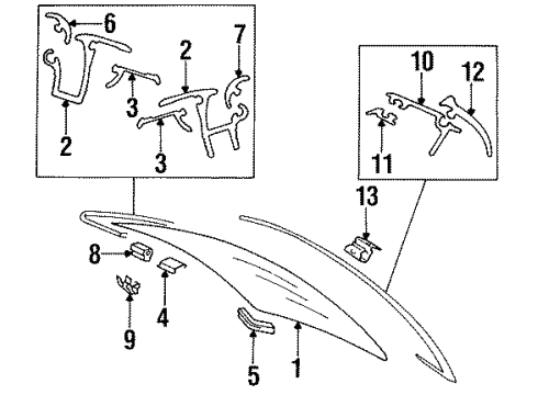 Mercedes-Benz 140-670-04-22 Molding Assembly Retainer 140-670-04-22 Mercedes-Benz Molding Assembly Retainer