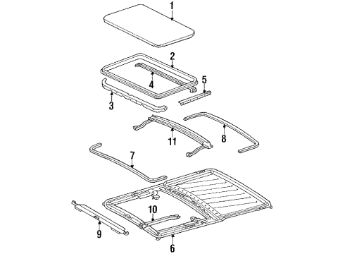 Mercedes-Benz 124-780-02-13 Center Rail Mercedes-Benz 124-780-02-13 Center Rail