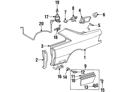 001-988-29-81 Mercedes-Benz Upper Molding Fastener
