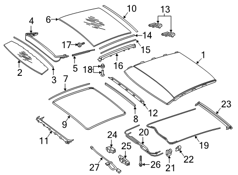 Mercedes-Benz 238-780-19-00-9F67 SLIDING SUNROOF FRAME Mercedes-Benz 238-780-19-00-9F67 SLIDING SUNROOF FRAME