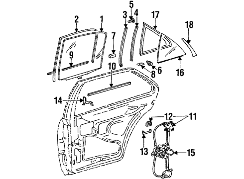 Mercedes-Benz 140-730-08-18 Moveable Glass Mercedes-Benz 140-730-08-18 Moveable Glass