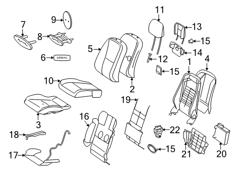 Mercedes-Benz 221-910-49-50-65 PADDING, SEAT CUSHION