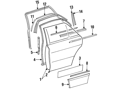 Mercedes-Benz 126-730-06-51-7095 Outer Molding Mercedes-Benz 126-730-06-51-7095 Outer Molding