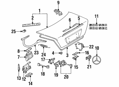 Mercedes-Benz 140-750-01-98 Weatherstrip 140-750-01-98 Mercedes-Benz Weatherstrip
