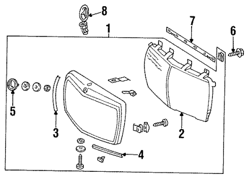 Mercedes-Benz 123-880-01-83 Grille Assembly Mercedes-Benz 123-880-01-83 Grille Assembly