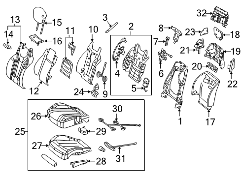 Mercedes-Benz 217-910-05-05-65 PADDING, FRT. SEAT BACKR.
