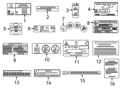 Mercedes-Benz 177-221-91-00 INFORMATION LABEL Mercedes-Benz 177-221-91-00 INFORMATION LABEL