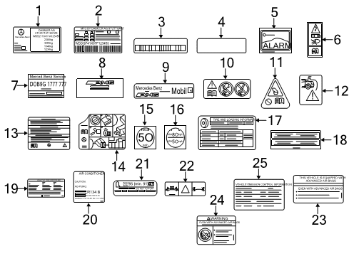 Mercedes-Benz 172-817-24-20-64 INFORMATION LABEL Mercedes-Benz 172-817-24-20-64 INFORMATION LABEL