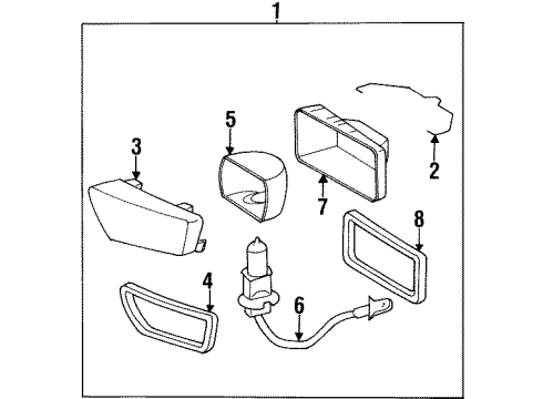 Mercedes-Benz 140-820-14-56-64 Fog Lamp Assembly Mercedes-Benz 140-820-14-56-64 Fog Lamp Assembly
