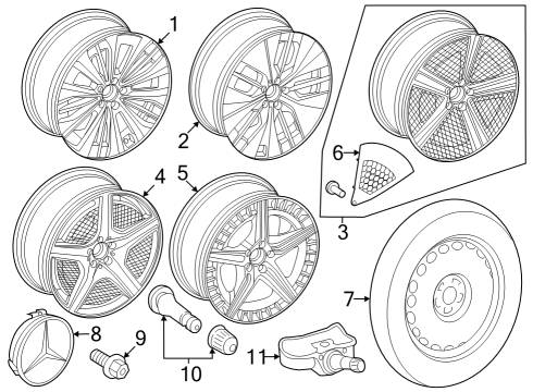 Mercedes-Benz 000-990-47-29 Wheel Cover Screw 000-990-47-29 Mercedes-Benz Wheel Cover Screw