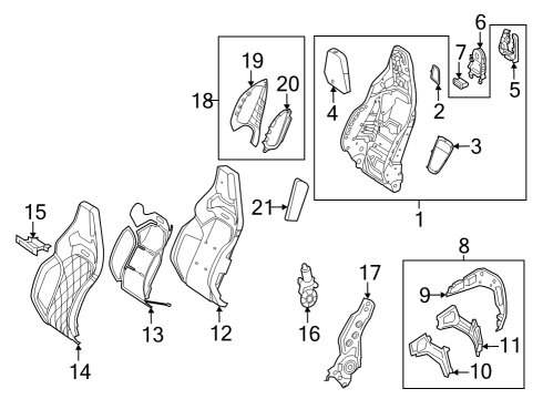 Mercedes-Benz 232-910-71-00-1D13 Cover, Seat Backrest Mercedes-Benz 232-910-71-00-1D13 Cover, Seat Backrest