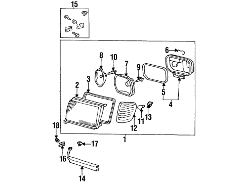 Mercedes-Benz 124-826-01-00 Combination Lamp Assembly Hardware Kit 124-826-01-00 Mercedes-Benz Combination Lamp Assembly Hardware Kit