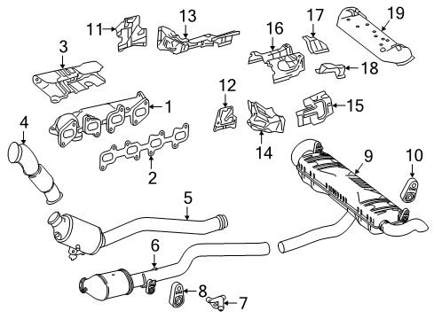 Mercedes-Benz 166-490-08-33-64 REAR MUFFLER SYSTEM Mercedes-Benz 166-490-08-33-64 REAR MUFFLER SYSTEM