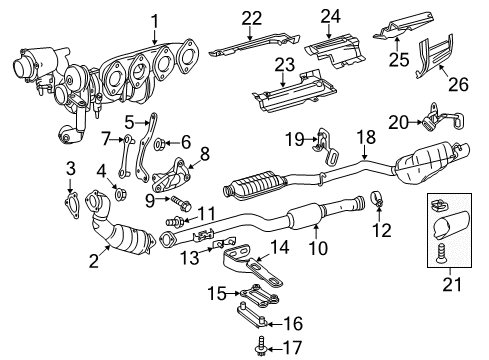 Mercedes-Benz 204-490-06-60 Muffler 204-490-06-60 Mercedes-Benz Muffler