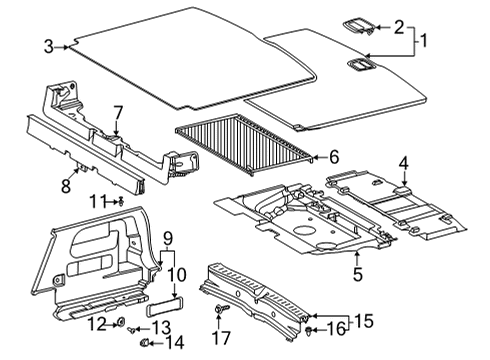 Mercedes-Benz 177-690-07-04-9E83 LINING, SPARE WHEEL WELL Mercedes-Benz 177-690-07-04-9E83 LINING, SPARE WHEEL WELL
