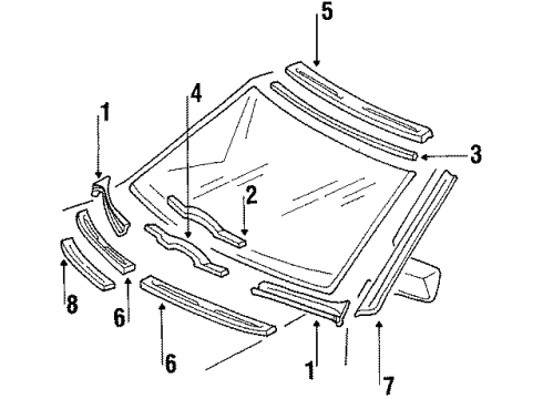 Mercedes-Benz 124-670-00-22-7129 Reveal Molding 124-670-00-22-7129 Mercedes-Benz Reveal Molding