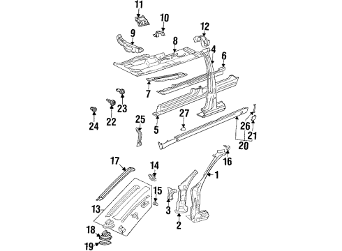 Mercedes-Benz 140-690-53-40 Rocker Molding Mercedes-Benz 140-690-53-40 Rocker Molding