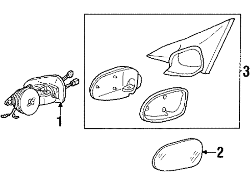 Mercedes-Benz 129-810-01-64-9999 Mirror Housing 129-810-01-64-9999 Mercedes-Benz Mirror Housing