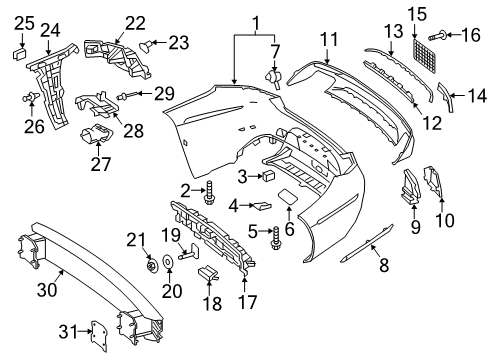 Mercedes-Benz 222-885-18-21 Rear Trim 222-885-18-21 Mercedes-Benz Rear Trim