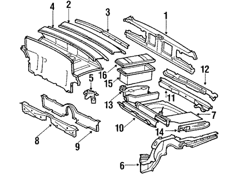 Mercedes-Benz 107-647-00-01 Panel Above Lid 107-647-00-01 Mercedes-Benz Panel Above Lid