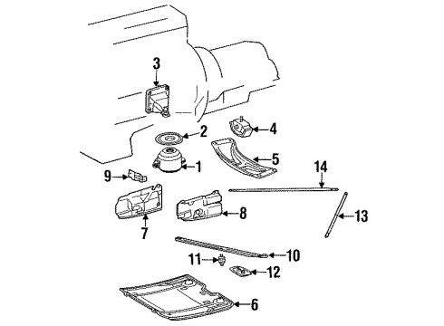 Mercedes-Benz 104-223-02-04 Front Mount Bracket 104-223-02-04 Mercedes-Benz Front Mount Bracket