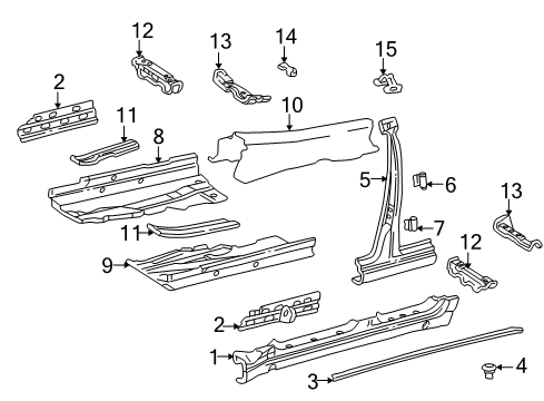 1998 Mercedes-Benz C280 Center Pillar & Rocker