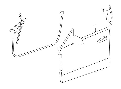 2014 Mercedes-Benz E350 Door Weatherstrip Diagram for 207-727-01-87