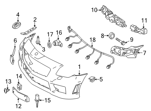 2014 Mercedes-Benz SLK55 AMG Bumper & Components - Front Diagram