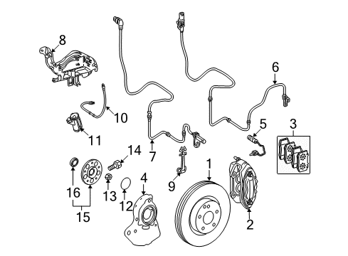 2007 Mercedes-Benz CL550 Anti-Lock Brakes Diagram
