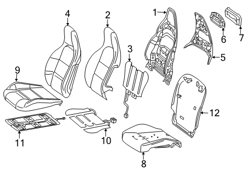 2014 Mercedes-Benz CLA250 Passenger Seat Components Diagram
