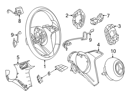 2025 Mercedes-Benz E350 Steering Wheel & Trim Diagram 2